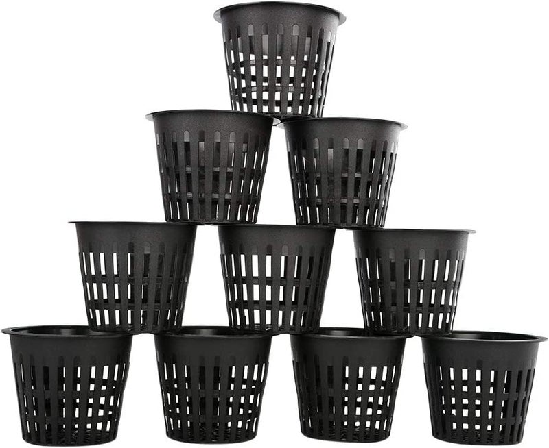 Tim Tim Agro 12 Pack 8 Inch Orchid Flower Net Pot Black Heavy Duty Net Cups-Hydroponic Self Watering Wick 12 Plant Labels Bucket Insert Orchid Vegetable Garden Growing Netted Baskets Slotted Mesh - Image 5