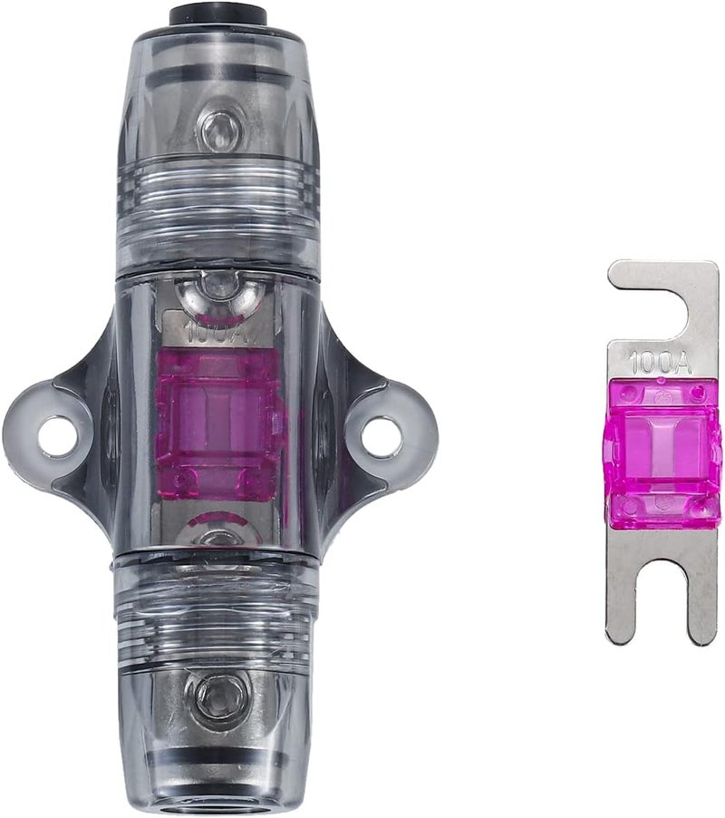 Greluma حزمة تحتوي على 2 حاملات للمفاتيح من نوع 100A، بقياس 6-10 AWG، بتصميم خطي (Inline)، من نوع ANL أو MANL، مع قطعتين من المفاتيح من نوع 100A لكل حامل. - Image 2