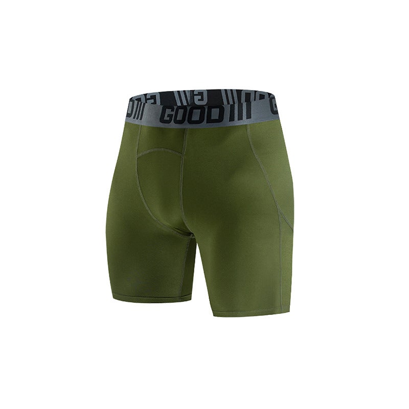Sports Tight Shorts Men'S Fitness Running Stretch Basketball Football Base Training Compressed Pants Track And Field - Image 1