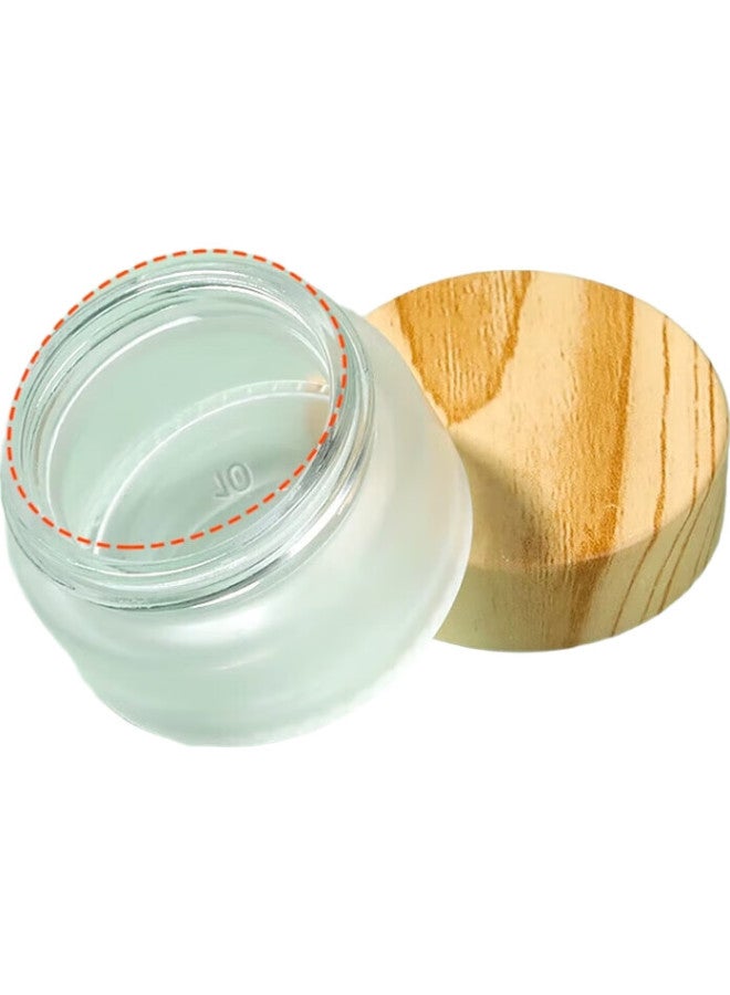 TaTanice طقم تاتانيك من 3 جرار زجاجية بتصميم خشبي لكرم الوجه زجاجات كريم الوجه سائل الأساس لوشن 20 مل - Image 1