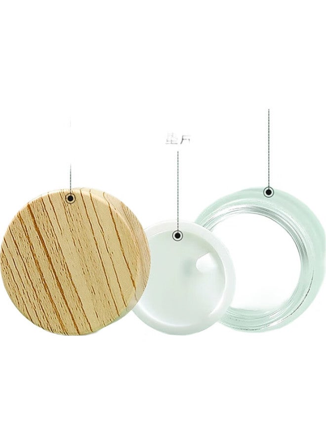 TaTanice طقم تاتانيك من 3 جرار زجاجية بتصميم خشبي لكرم الوجه زجاجات كريم الوجه سائل الأساس لوشن 20 مل - Image 3