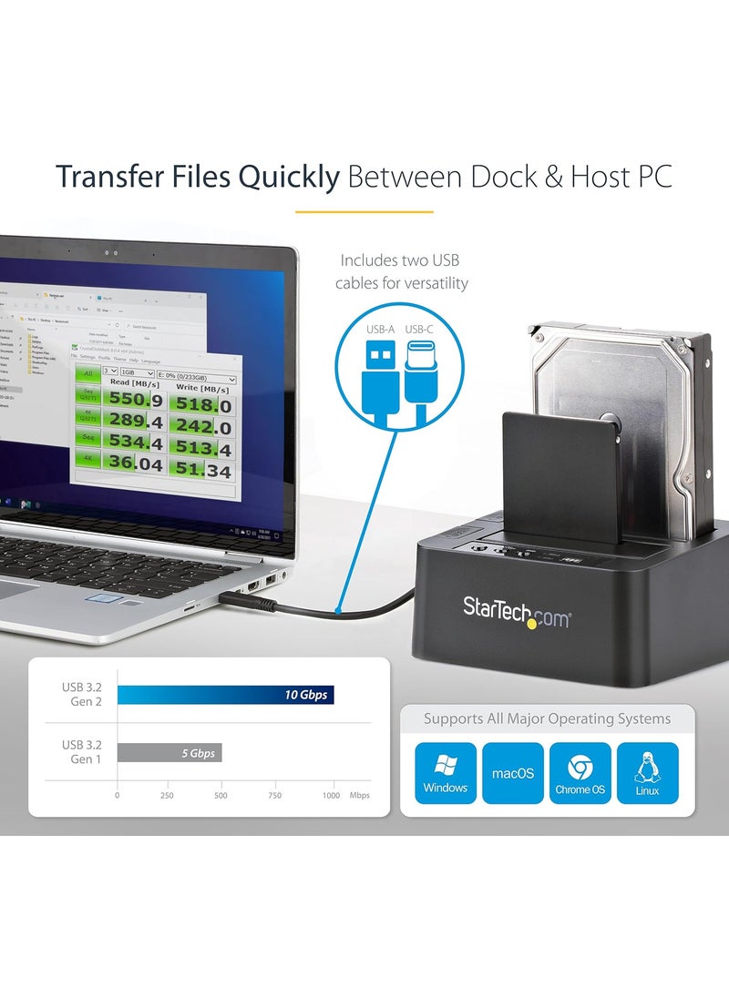 StarTech StarTechcom Standalone Hard Drive Duplicator External Dual Bay HDDSSD ClonerCopier USB to SATA III Docking Station  - Image 5