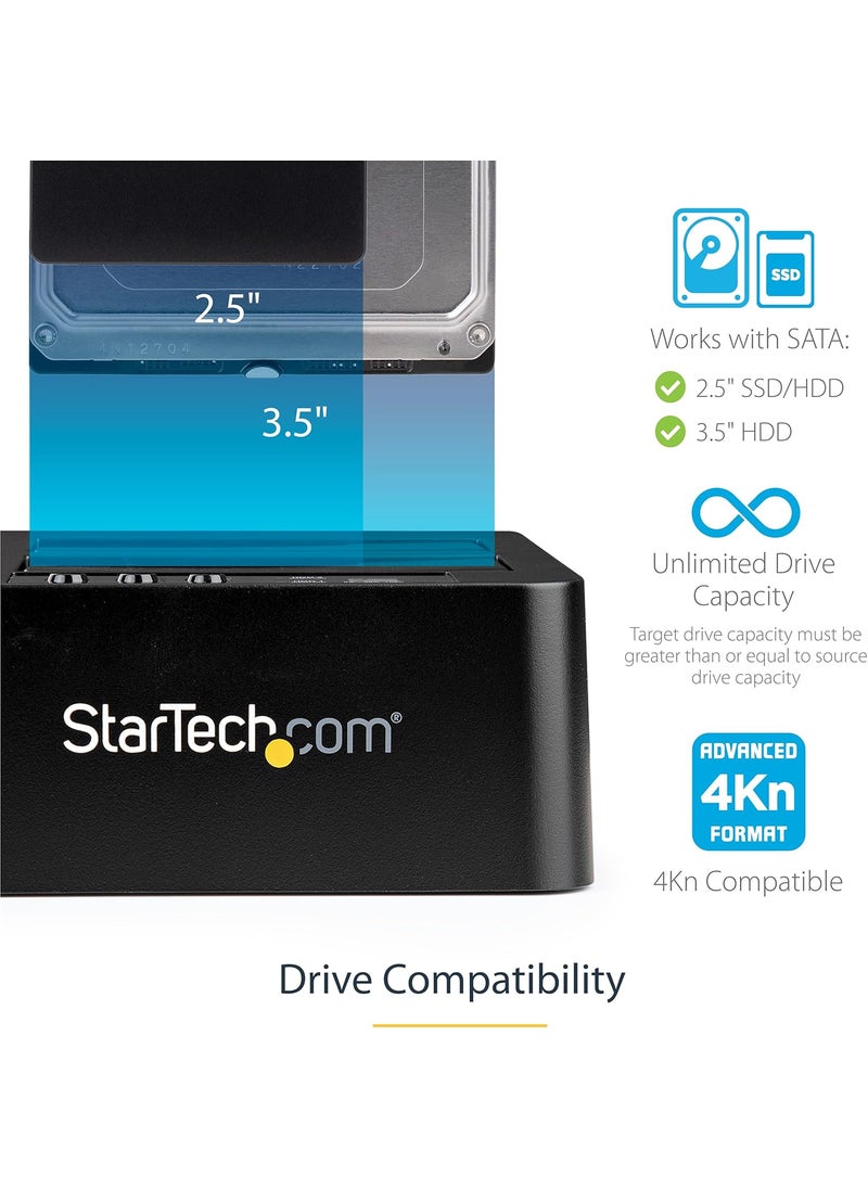 StarTech StarTechcom Standalone Hard Drive Duplicator External Dual Bay HDDSSD ClonerCopier USB to SATA III Docking Station  - Image 3