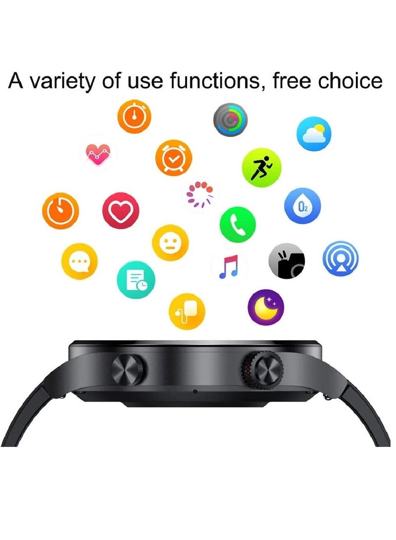 Zoom Plus Bluetooth Call Stainless Steel Men Sports Fitness Tracker IP67 Waterproof Smartwatch For IOS Android Black - Image 4
