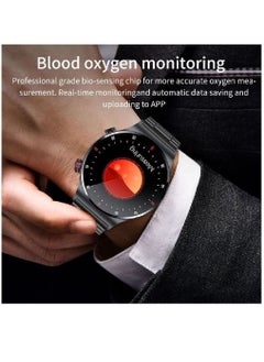 Zoom Plus Bluetooth Call Stainless Steel Men Sports Fitness Tracker IP67 Waterproof Smartwatch For IOS Android Black  - Image 3