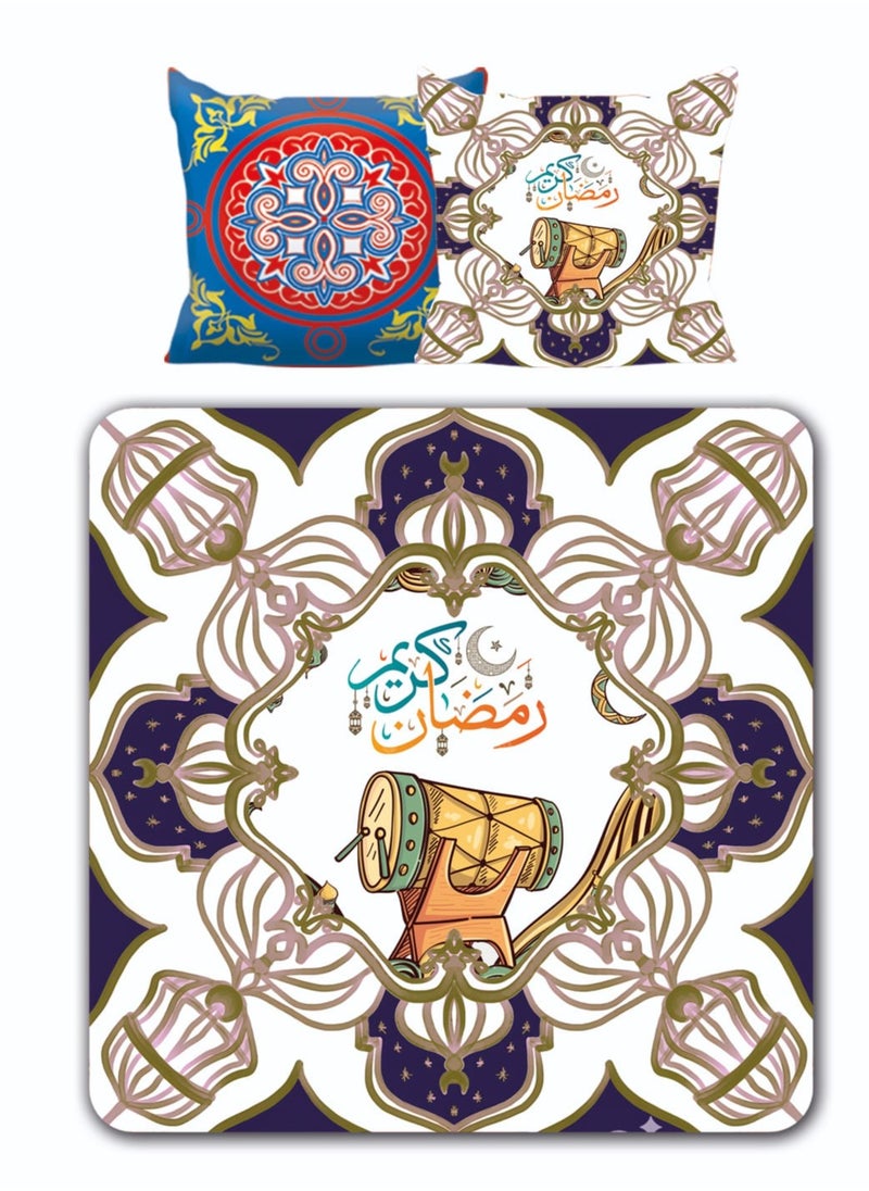 Generic - Set of 2 cushions + 1*1m tablecloth - Ramadan tent design in various colors - High quality laser sky leather - High quality colors - Easy to clean - Image 1