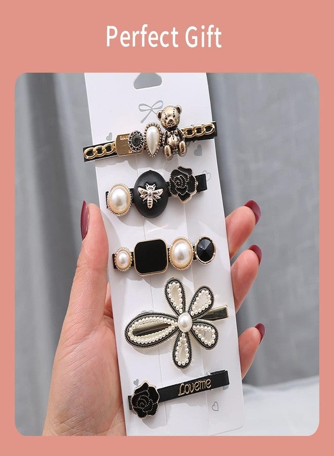 Calitate24 5Pcs Hair Clips for Girls, Stylish Hair Pins Different Designs Hair Barrettes Hair Styling Accessories Golden Silver Hairpins for Women - Image 5