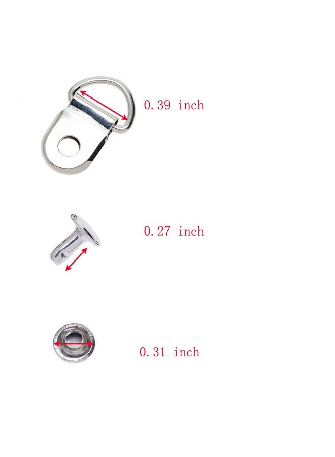 ONLYKXY 50 Pieces Shoe Boot Lace Hooks Buckle Rivets Loop Ring With Rivets Shoe Boot Buckle (Silver) - Image 2