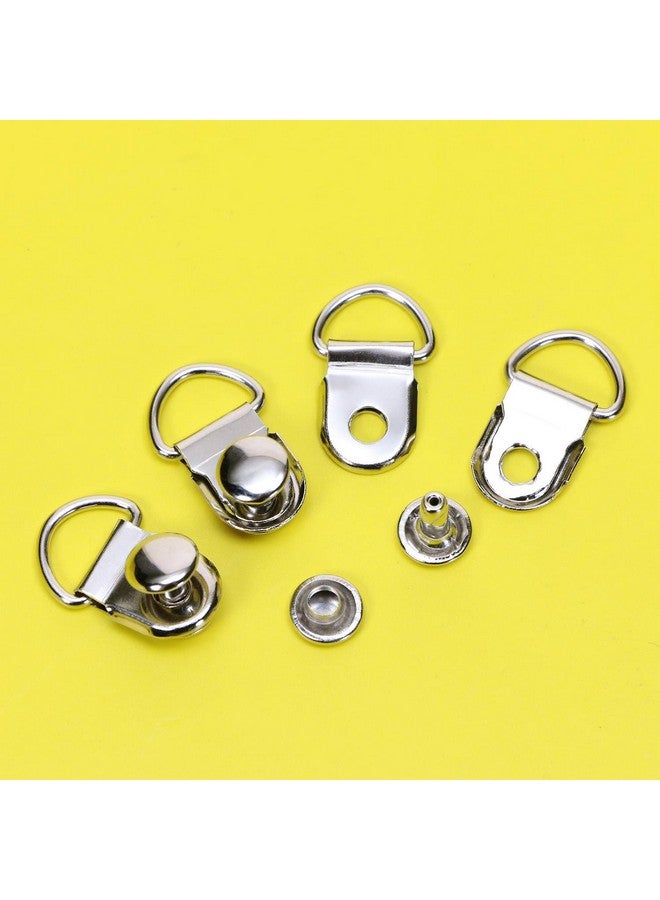 ONLYKXY 50 Pieces Shoe Boot Lace Hooks Buckle Rivets Loop Ring With Rivets Shoe Boot Buckle (Silver) - Image 4