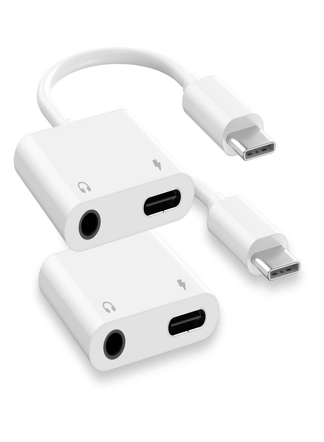 esbeecables iPhone 15 Headphone Adapter,2Pack 2 in 1 USB C to 3.5mm Aux Jack Audio Dongle +Charge Splitter Headphone Accessories Adapter Compatible with iPhone15/15Plus/15Pro/15Pro Max/Samsung Galaxy/Google/S23 - Image 1