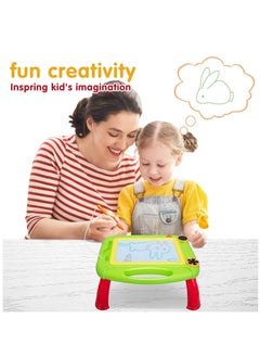Y&D Magnetic Drawing Board table with Stamps PenColorful Erasable Magnet Writing Sketching Pad for Toddlers Learning Toys Education Doodle 1 2 3 4-Year-Old Kids, Birthday Gift (green)  - Image 1