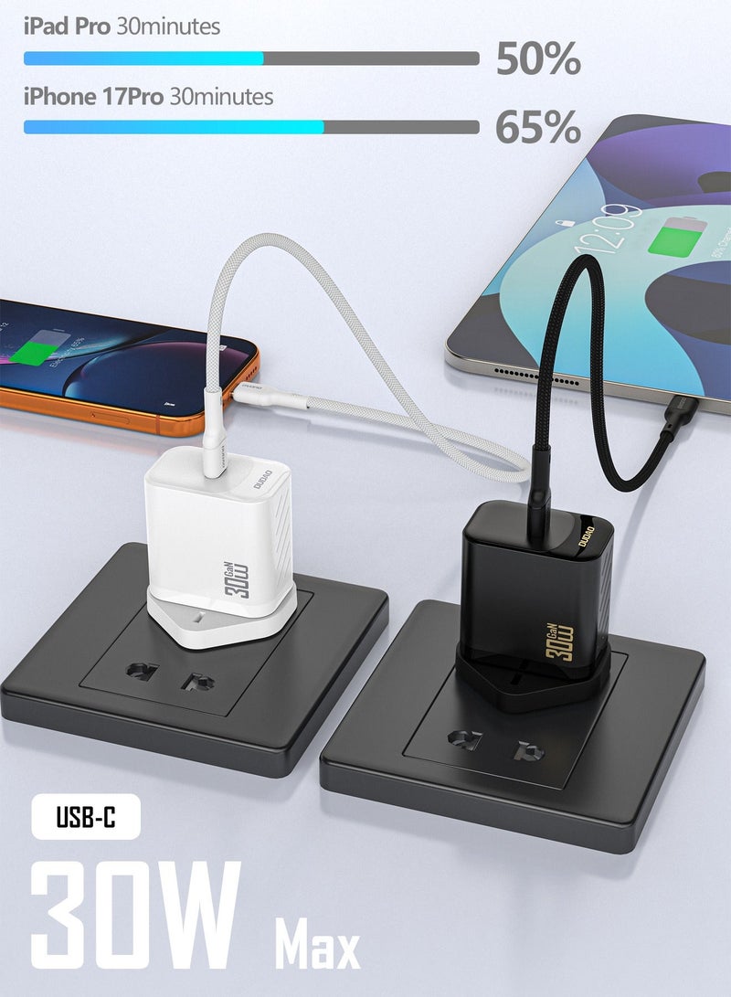 DUDAO 30W GaN Fast Charger, Power Adapter with USB-C to USB-C Cable, PD Wall Charger with 9-Layer Safety Protection, Low-Heat Smart Temperature Control, Compatible with iPhone, Samsung, Huawei, Xiaomi & More - Image 5