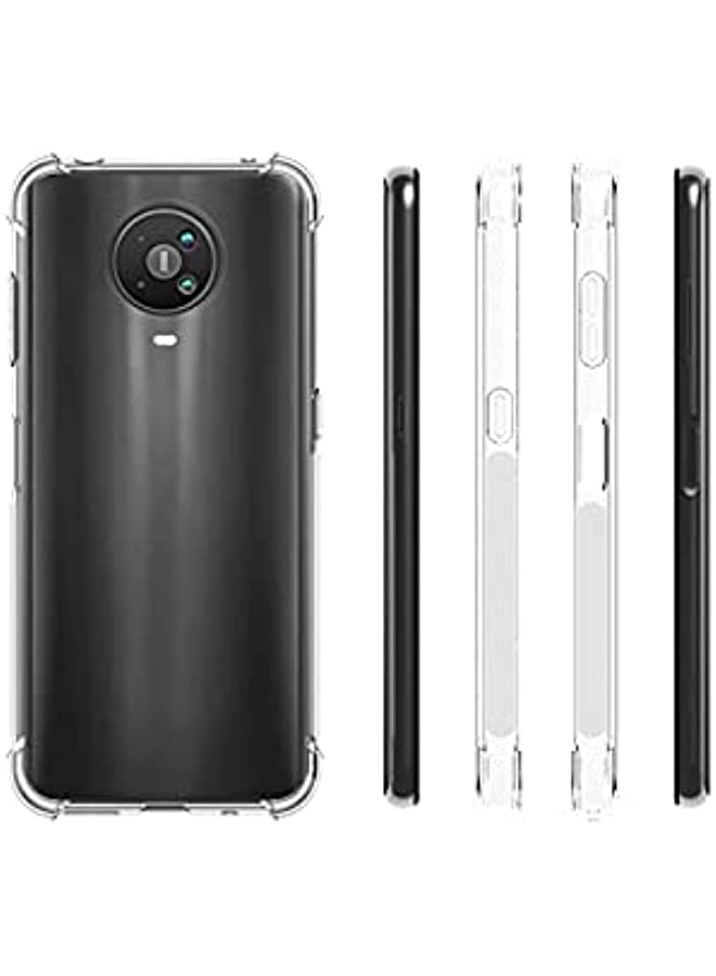 erorex جراب لهاتف Nokia 6.3 / Nokia G10 / Nokia G20 مع زجاج مقسّى (قطعتين) مع حافة ناعمة من مادة TPU ممتصة للصدمات مع زوايا معززة وغطاء واقٍ شفاف (Nokia 6.3، شفاف) - Image 2