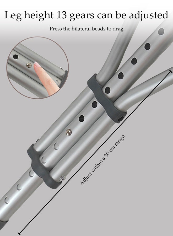 DUNISO عكازات تحت الإبط قابلة للتعديل، قابلة للطي وقابلة للتوسع، عكازات تحت الإبط غير قابلة للانزلاق، عكازات خفيفة الوزن ومريحة مع وسادة تحت الإبط ومقبض يد، للأطفال والبالغين وكبار السن - Image 5