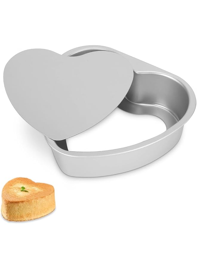 S-TOP Heart Shaped Cake Pan, 8 Inch Aluminium Cake Baking Pans, Muffin Cheesecake Mold Bakeware with Removable Bottom, Nonstick Heart Shaped Molds for Kitchen Birthday Valentine Day Wedding - Image 1