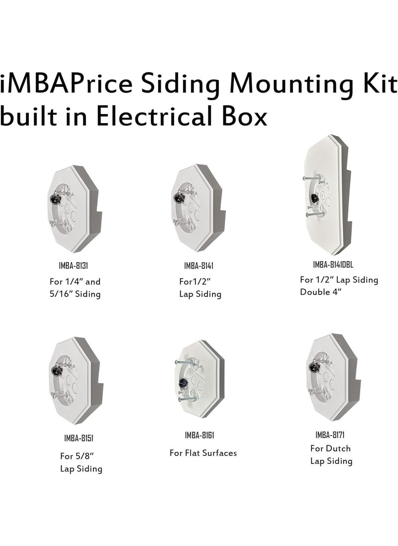iMBAPrice iMBAPrice IMBA81311 Vinyl Siding Lamp Mounting Kit for 14inch or 516inch Outdoor Vertical Siding Lap with Builtin Electrical Box 1Pack  - Image 4