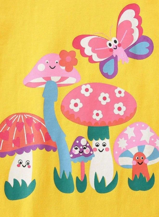 YUNIQEE Yellow Printed Short Sleeve Crew Neck T-Shirt