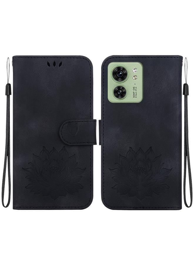 إيروريكس جراب لهاتف موتورولا إيدج 40 مصنوع من الجلد المنقوش بنقشة لوتس - Image 1