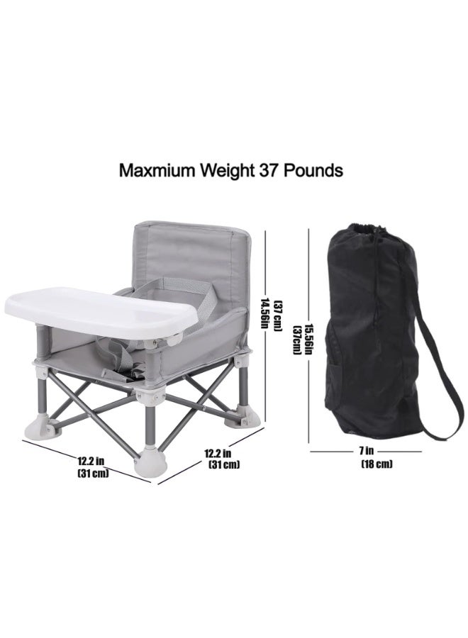 Halamine Baby Travel Booster Seat,Booster Seat for Table with Removable Dining Tray, Folding Compact Sit Up Chair for Dining Table for Indoor/Outdoor, Camping, Beach, Lawn Toddlers, Kids, Boys, Girls - Image 2