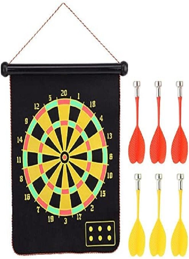 Generic 15'' Magnetic Darts Board Game 2-Sided with 6Pcs Safety Darts for Kids and Adult  - Image 2