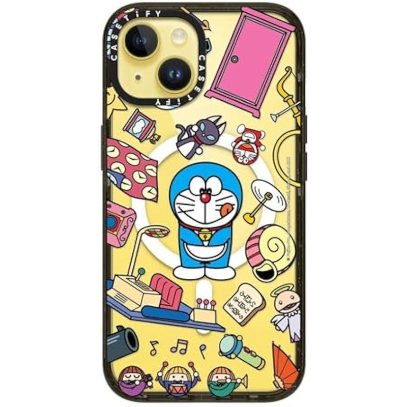 Casetify Impact Case for iPhone 14 【Doraemon Co-Lab / 8.2ft Drop Protection/Compatible with Magsafe】 - Doraemon Secret Gadgets - Clear Black - Image 3