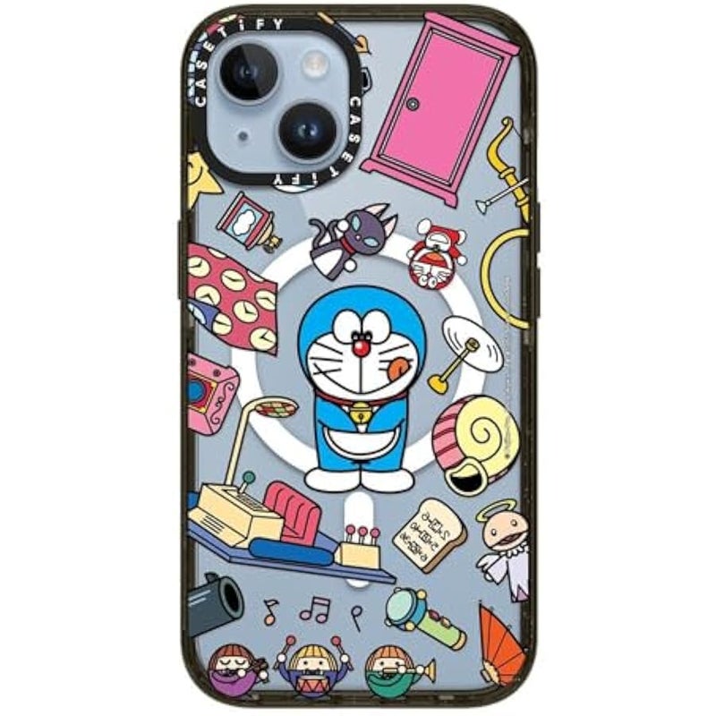 Casetify Impact Case for iPhone 14 【Doraemon Co-Lab / 8.2ft Drop Protection/Compatible with Magsafe】 - Doraemon Secret Gadgets - Clear Black - Image 4