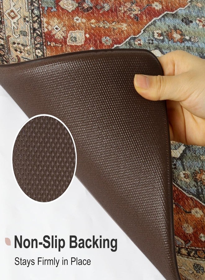 Collive Boho Kitchen Mats Cushioned Anti Fatigue Mats, Non-Slip Kitchen Floor Mats, Standing Kitchen Mats for Office, Sink, Laundry, 17”x30” Red Waterproof Kitchen Rug - Image 5