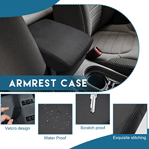 INTGET Center Console Armrest Cover for 2005-2021 Nissan Frontier Accessories 2005-2015 Nissan Xterra Accessories Leather Middle Arm Rest Protector Console Lid Cover (Black Leather) - Image 3