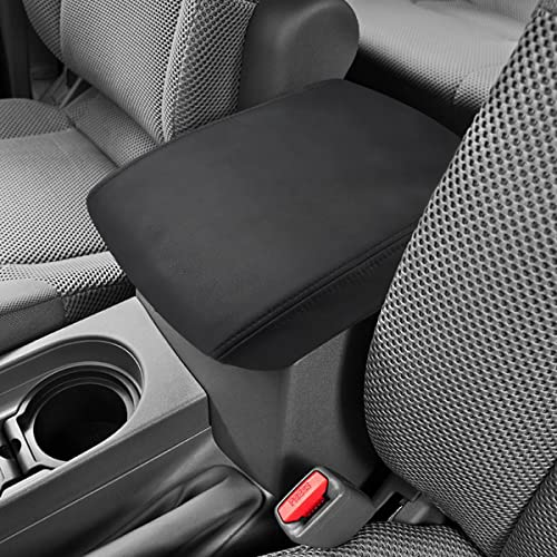 INTGET Center Console Armrest Cover for 2005-2021 Nissan Frontier Accessories 2005-2015 Nissan Xterra Accessories Leather Middle Arm Rest Protector Console Lid Cover (Black Leather) - Image 1