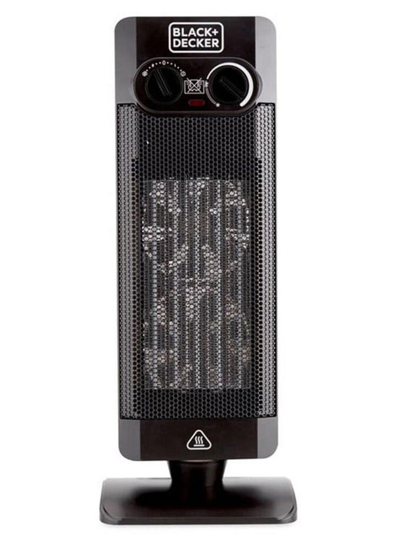 BLACK+DECKER Vertical Fan Heater, 2000W, 52cm Height for Maximum Room Coverage, Thermostatic & Dual Thermal Control, 2 Heat Settings, Oscillation, Cooling Fan, Auto Shutof 2000 W HX340-B5 Black - Image 1