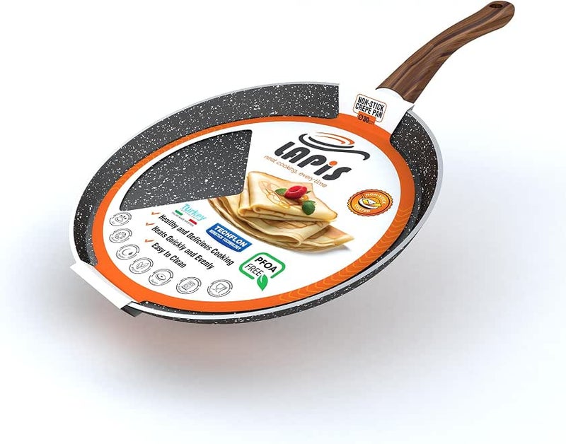 LAPIS Granite Crepe Pan Size 30 cm Black 1 Piece