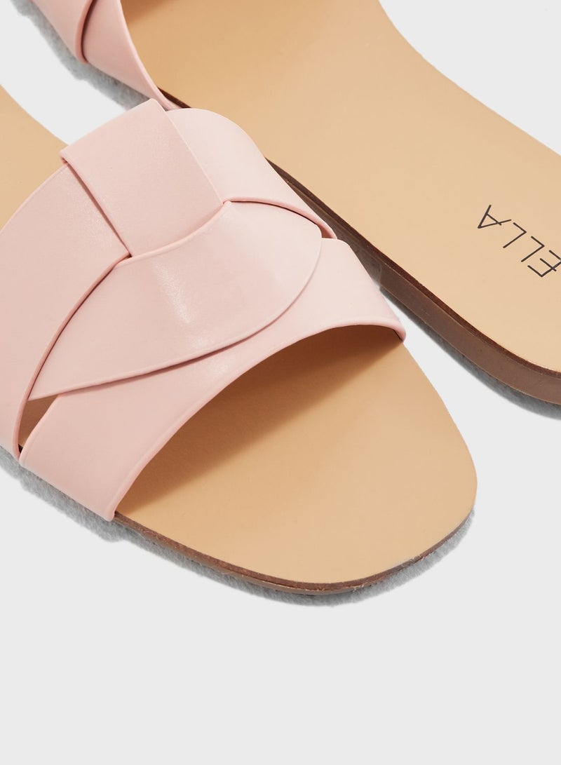 ELLA Woven Design Flat Sandal - Image 4