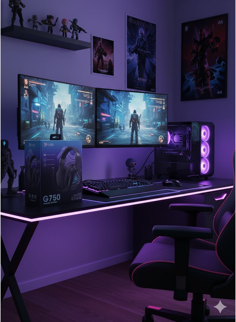 LOG G750 Wireless Gaming Headset for PC & PS5 & PS4, Xbox, Nintendo Switch, Mobile - Image 4