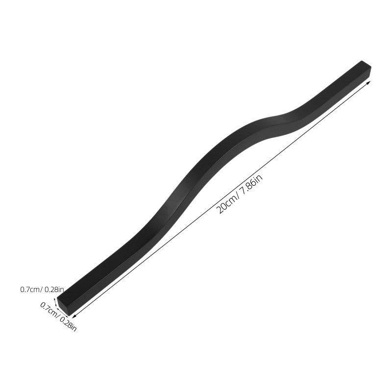 2Pcs 200mm Black Solid Alloy Cabinet Handles Curved Drawer Pulls for Kitchen Furniture - Image 3