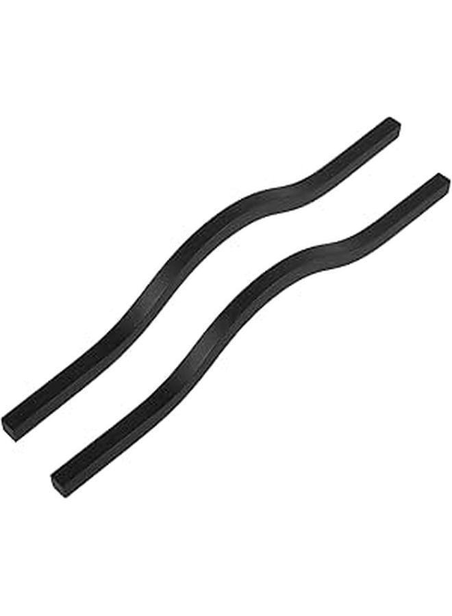 2Pcs 200mm Black Solid Alloy Cabinet Handles Curved Drawer Pulls for Kitchen Furniture - Image 1