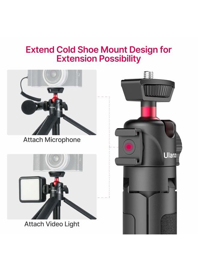Ulanzi Ulanzi MT-16 Camera Tripod Stand Holder, Mini Tabletop Tripod Selfie Stick with Cold Shoe, Travel Tripod for iPhone 12 Canon G7X Mark III Sony ZV-1 RX100 VII A6600 Vlogging Filmmaking Live Streaming  - Image 3