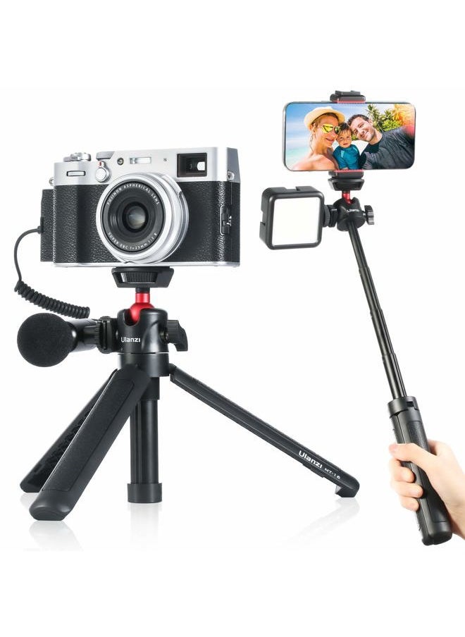 Ulanzi Ulanzi MT-16 Camera Tripod Stand Holder, Mini Tabletop Tripod Selfie Stick with Cold Shoe, Travel Tripod for iPhone 12 Canon G7X Mark III Sony ZV-1 RX100 VII A6600 Vlogging Filmmaking Live Streaming  - Image 1