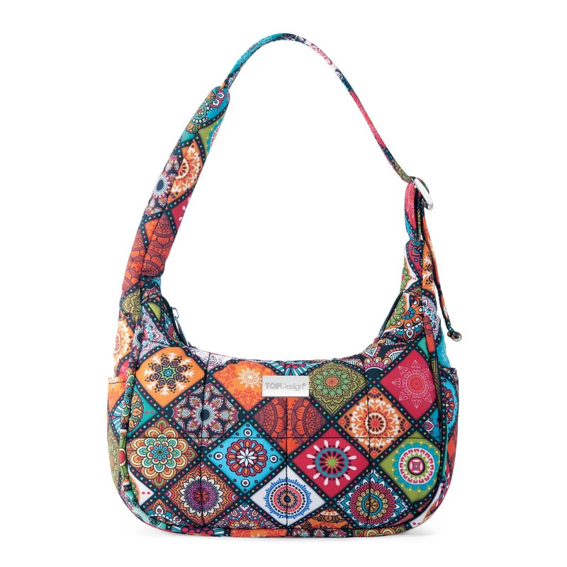 TOPDesign Quilted Puffer Shoulder Bag for Women, Trendy Lightweight Hobo Crescent Bag with Adjustable Strap (Yoga) - Image 1