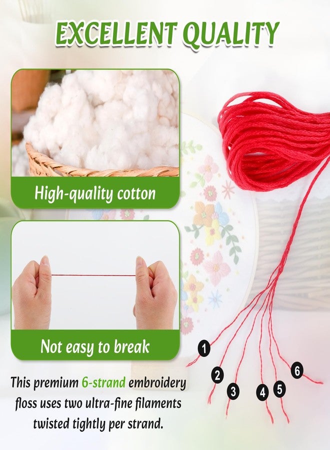 LOVIMAG Embroidery Thread Floss 180p Colors Skeins Friendship Bracelet String Making Bracelets Cross Stitch Kit Supplies Thin Yarn Sewing Patterns Strings Cotton Crochet Braces Wrap Rainbow Crafts - Image 3