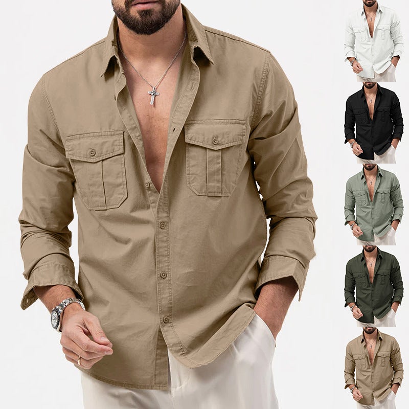 Long Sleeve Workwear Khaki - Image 3