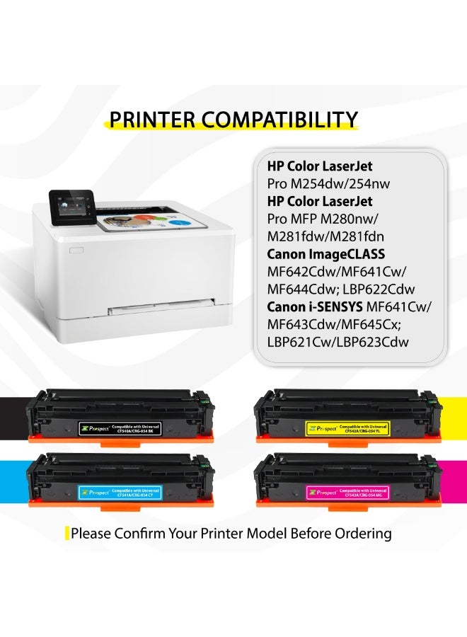 Prospect Toner 203A CF540A CF541A CF542A CF543A Full Set Compatible Cartridges with HP Color LaserJet Pro M254dw 254nw MFP M280nw M281fdw M281fdn (Black Cyan Yellow Magenta 4-Pack) - Image 4