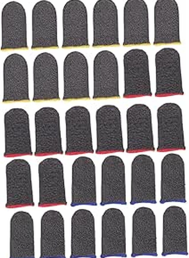 Anti Slip Finger Covers 30pcs Gaming Finger Guard Gloves Breathable Sweat Resistant Thumb Sleeves Random Color - Image 1