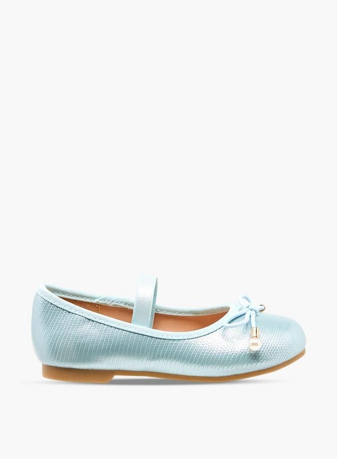 JUNIORS Girls Bow Detail Ballerina Shoes - Image 1