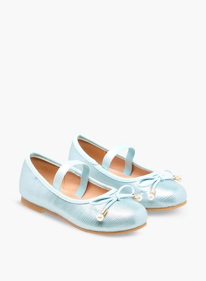JUNIORS Girls Bow Detail Ballerina Shoes - Image 3