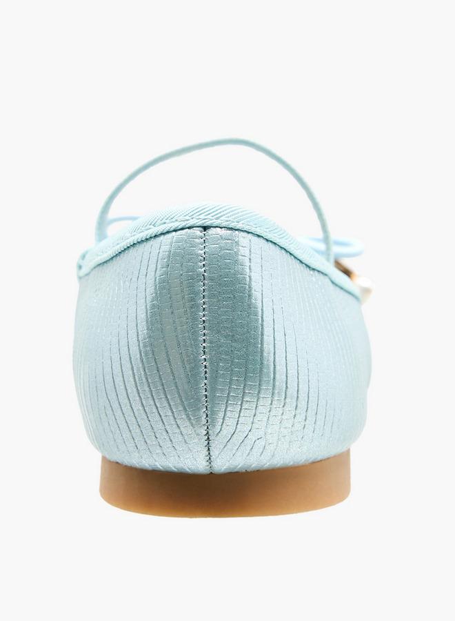 JUNIORS Girls Bow Detail Ballerina Shoes - Image 4