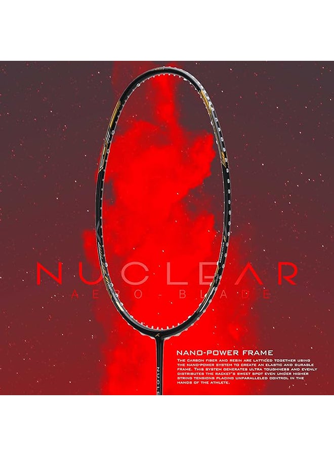 HUNDRED NUCLEAR 72 | Carbon Fibre |  Unstrung Badminton Racket with Full Racket Cover | For Professional Players | 72 grams | Maximum String Tension - 32lbs - Image 5