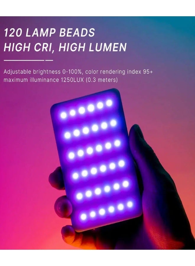 M160 RGB Portable LED Photography Light for Phone, Laptop & Camera | Makeup Light, Selfies, Video Calls, Parties & Travel | Rechargeable & Color Adjustable Conference 28 Color Lighting Effects CRI96+  2700K-6500K Color Temperature  with Cold Shoe Port and Expension Clip TikTok Onlive Stepless Brightness Adjustment - Image 3