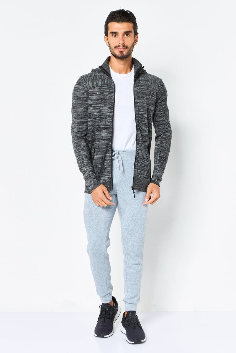 Reebok Men Sportswear Fit Long Sleeve Outdoor Full Zip Hoodie, Heather Grey - Image 4