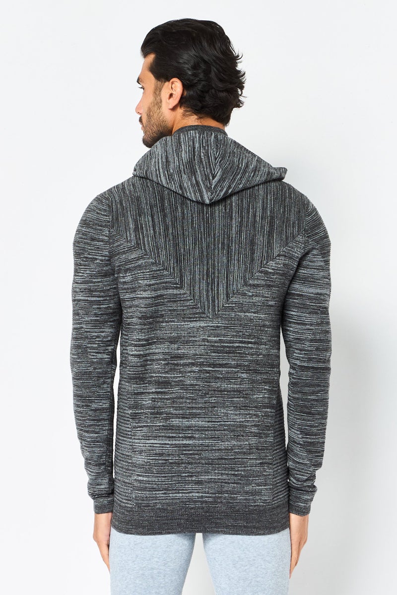 Reebok Men Sportswear Fit Long Sleeve Outdoor Full Zip Hoodie, Heather Grey - Image 2