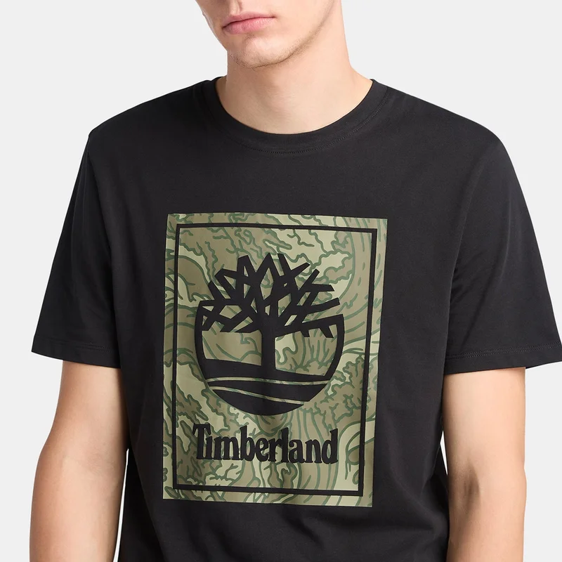 Timberland Black Men's Stack Camo T-Shirt for Men | Best Price UAE
